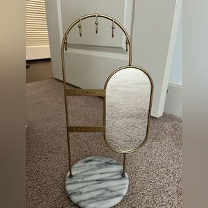 Handmade jewelry holder stand with mirror